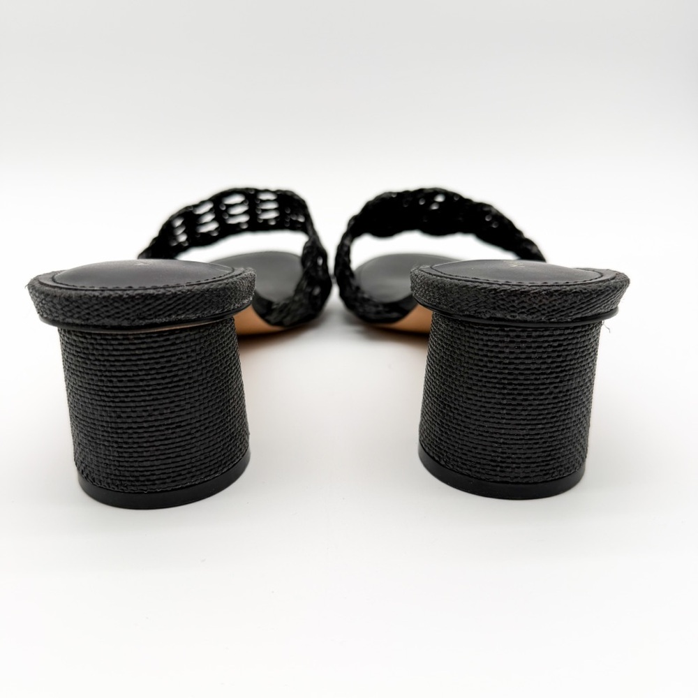 Marc Fisher LTD Jazmine Woven Slide Sandals Block Heel Mule Black 10 NEW - Picture 6 of 16
